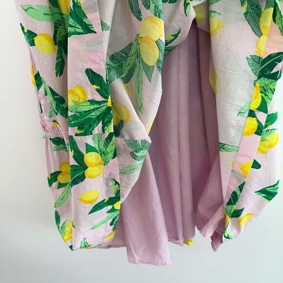 J. Crew Factory Women’s Plus Size Pink Lemon Novelty Printed Sleeveless Midi Dre - Picture 13 of 15